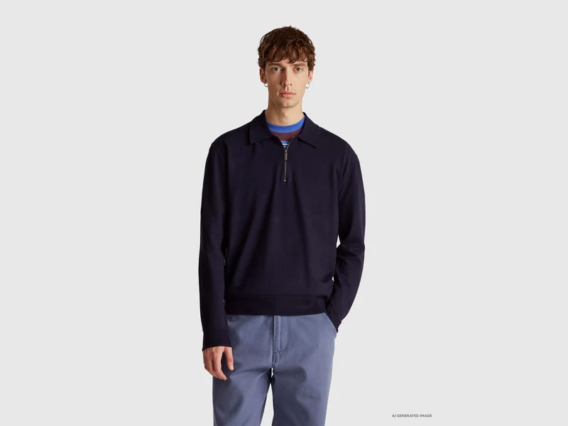 Polo in maglia di misto viscosa