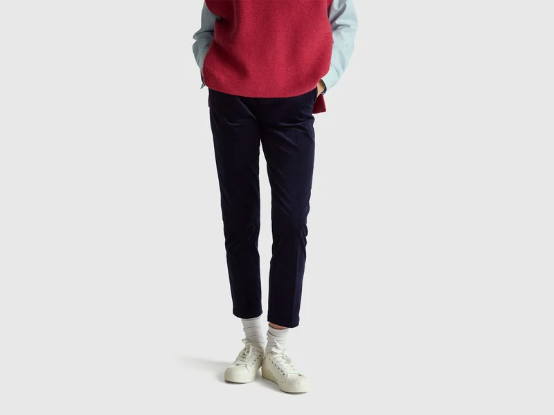 Chino in velluto elasticizzato