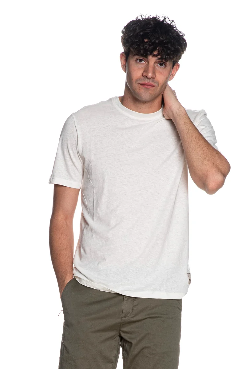 T Shirt Yes Zee Natural Feeling Da Uomo Panna
