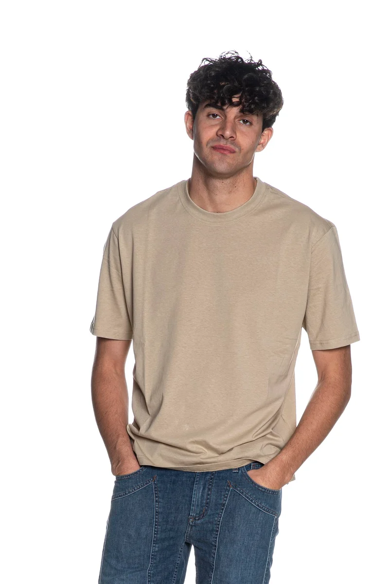 T Shirt Pyke Studio Basic Crew Da Uomo Beige