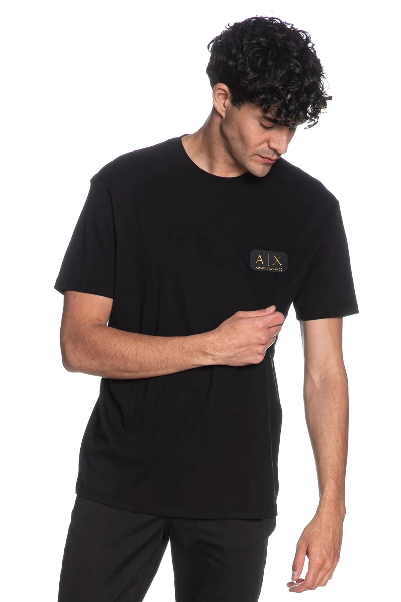 T Shirt Armani Exchange Metallic Lg Da Uomo Nera