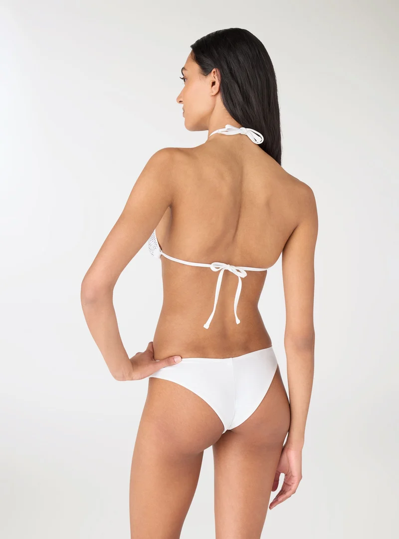 Slip bikini brasiliana a V effetto luccicante