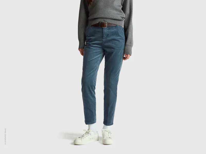 Chino in velluto elasticizzato