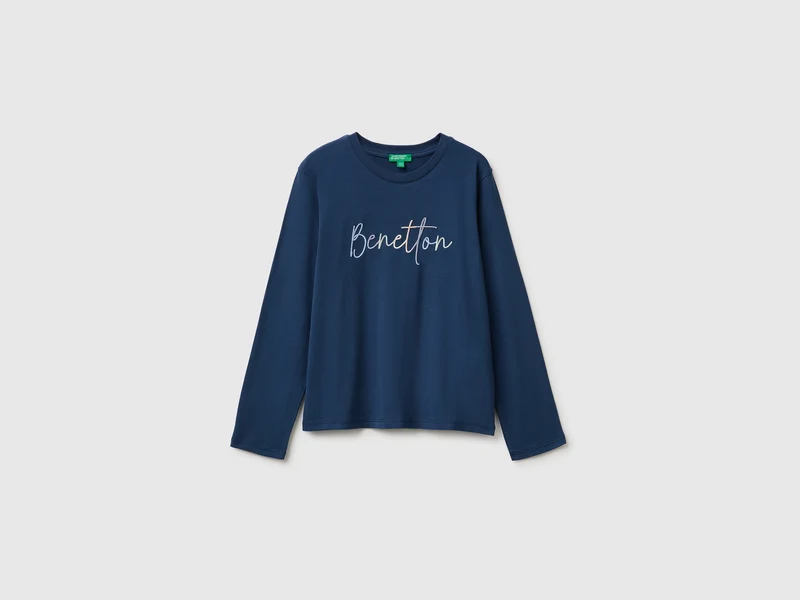 T-shirt a manica lunga con ricamo
