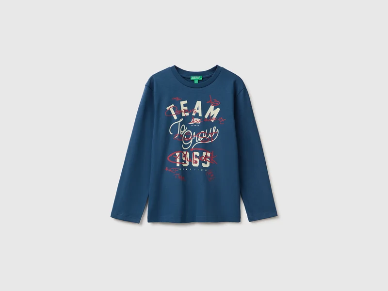 T-shirt con stampa 100% cotone bio