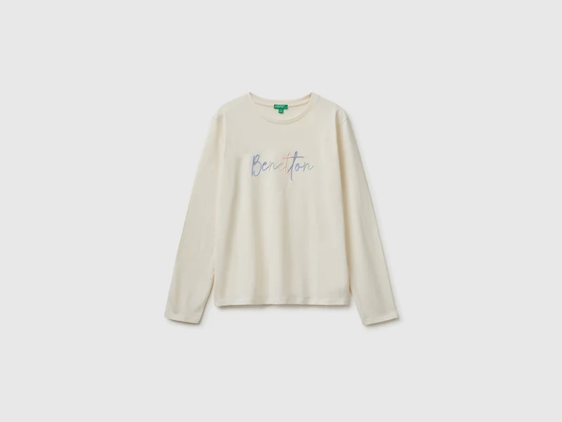 T-shirt a manica lunga con ricamo
