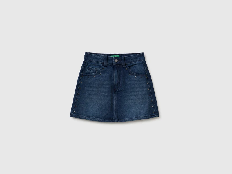 Minigonna di jeans con borchie