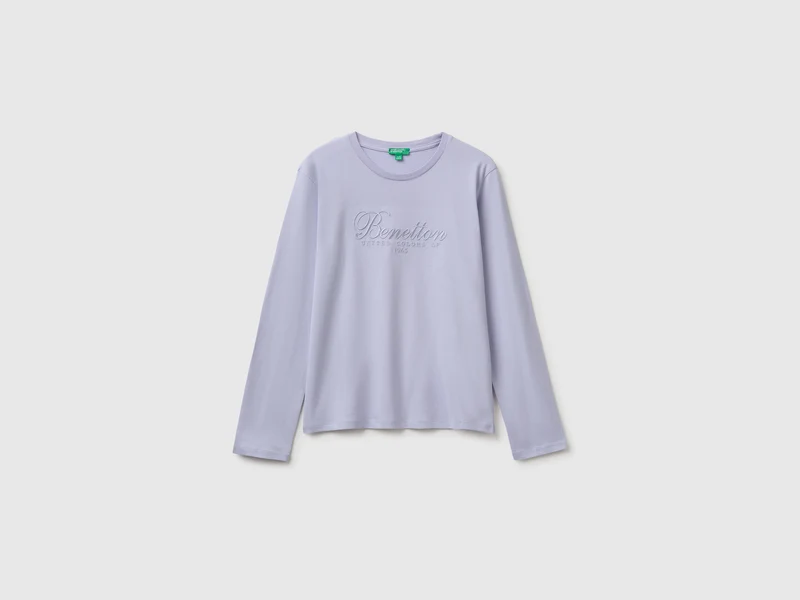 T-shirt a manica lunga con ricamo