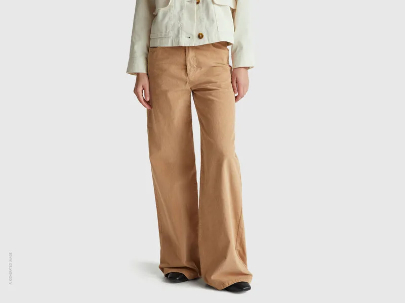Pantaloni wide fit in velluto