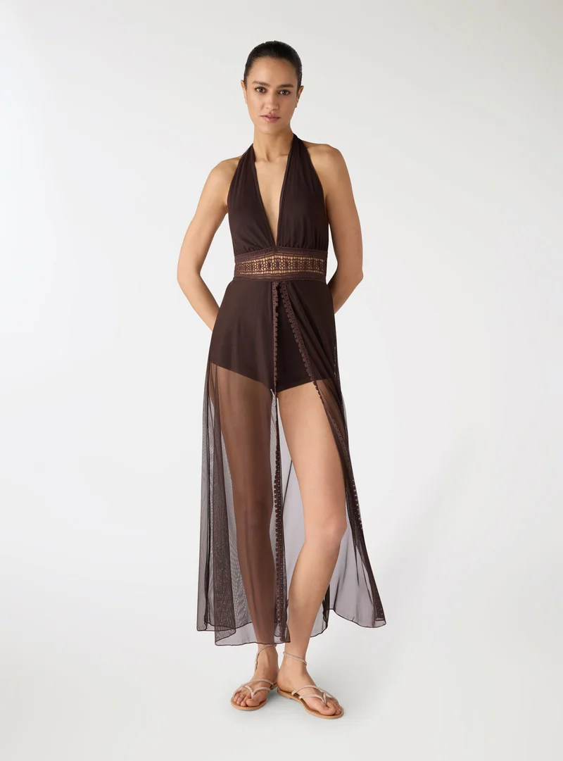 Tutina halterneck con gonna in tulle