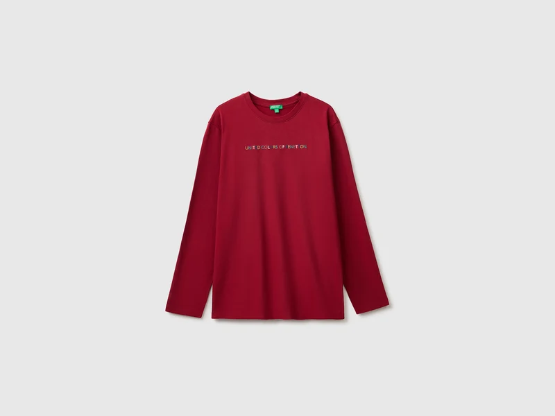 T-shirt con stampa e ricamo
