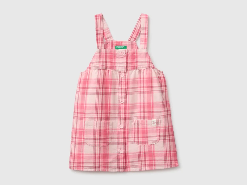 Vestito salopette a quadri