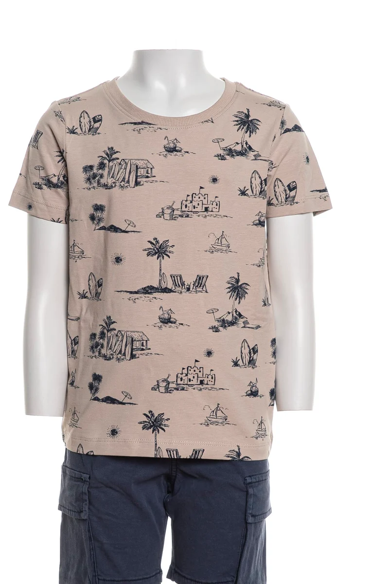 T Shirt Name It Fille Da Bambino Beige Blu Notte