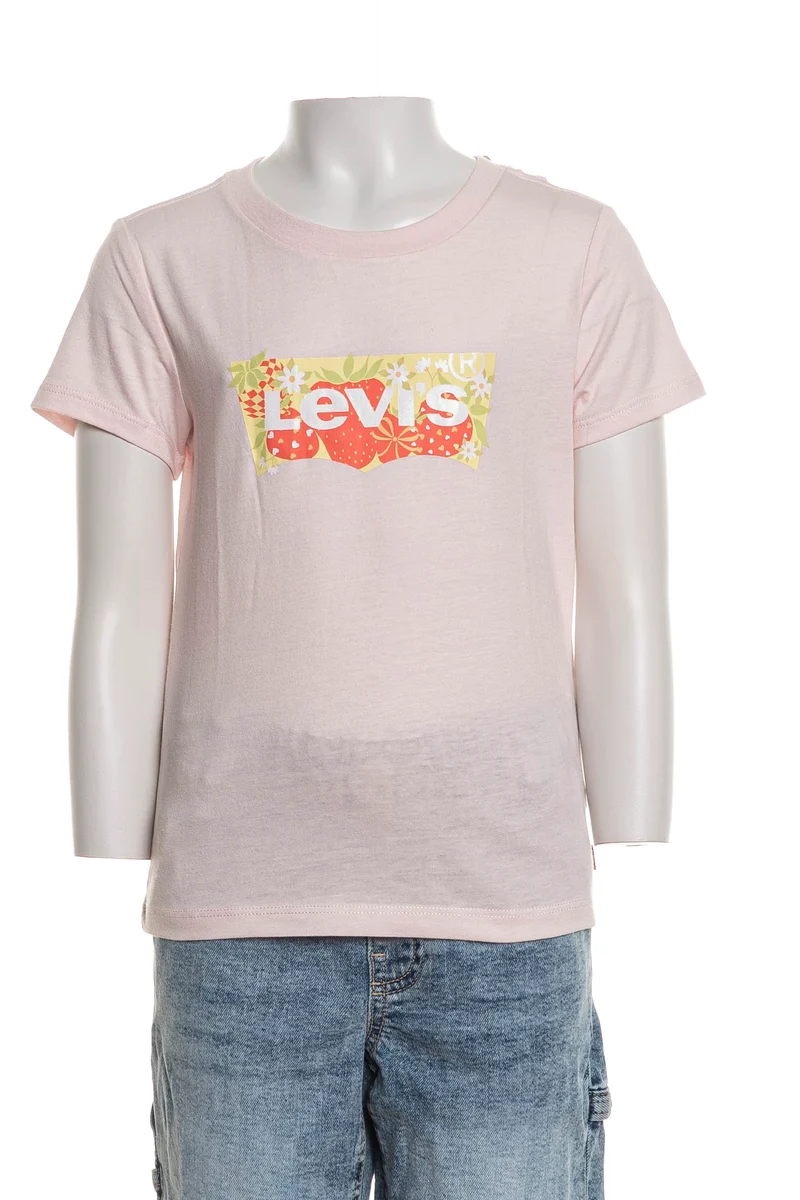 T Shirt Levi's Strawberry Batwing Kid Da Bambina Rosa Baby