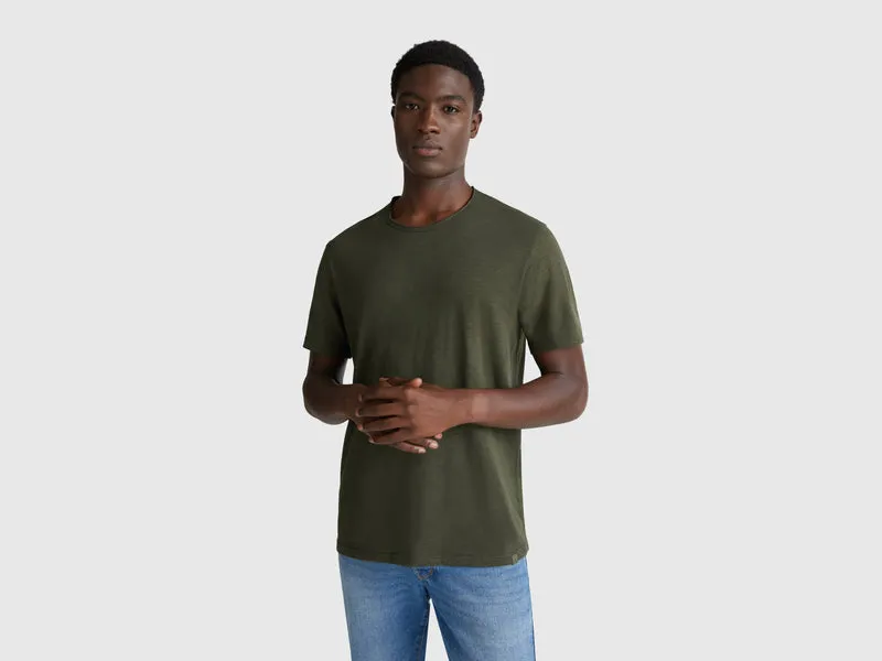 T-shirt in cotone fiammato