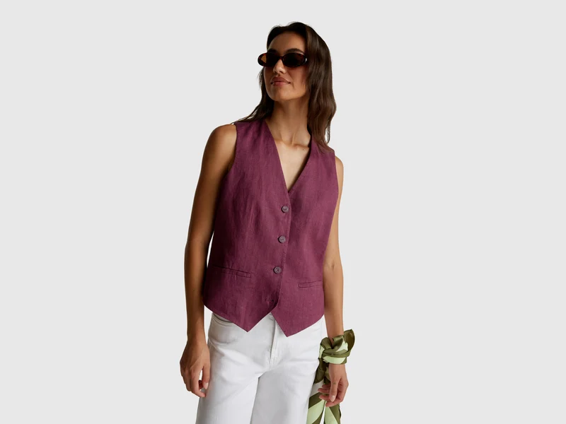 Gilet in puro lino