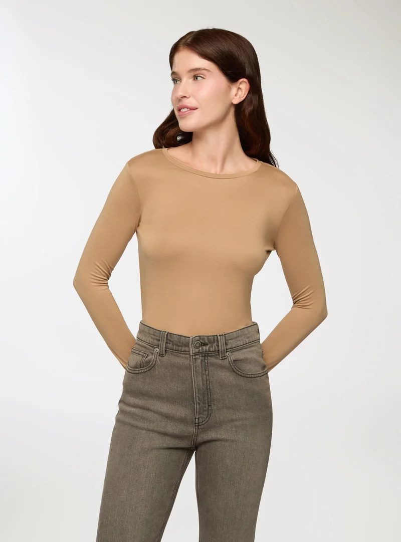 T-shirt basic tessuto caldo