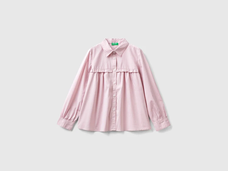 Camicia con rouches sul carré