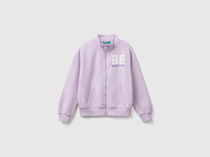 Felpa con zip e colletto