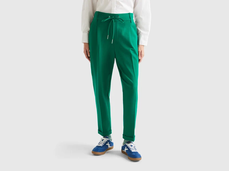 Pantaloni tinta unita con coulisse