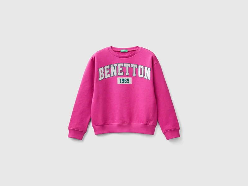 Felpa 100% cotone con logo glitter