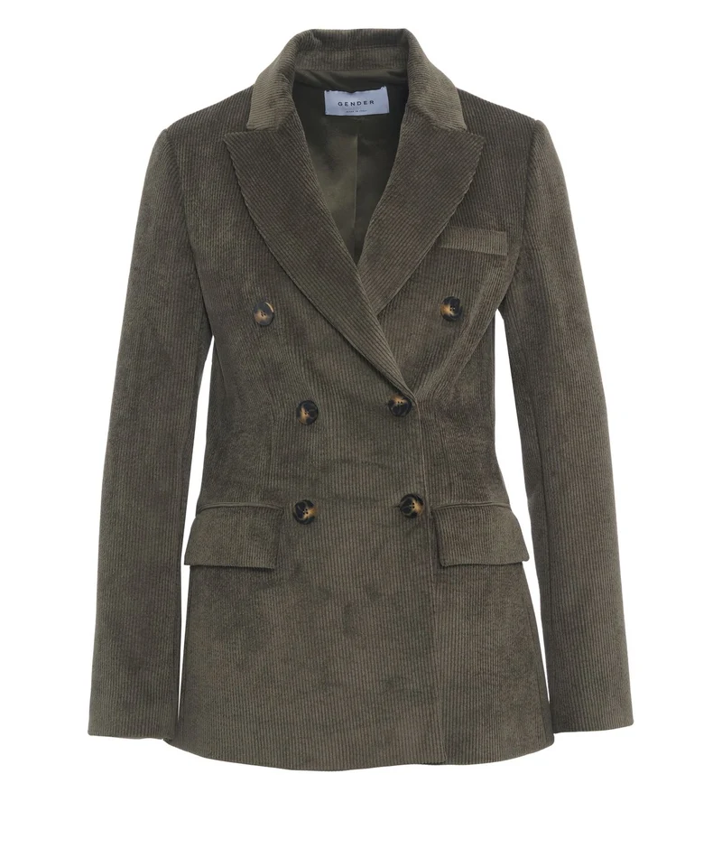 Blazer doppiopetto in velluto a coste