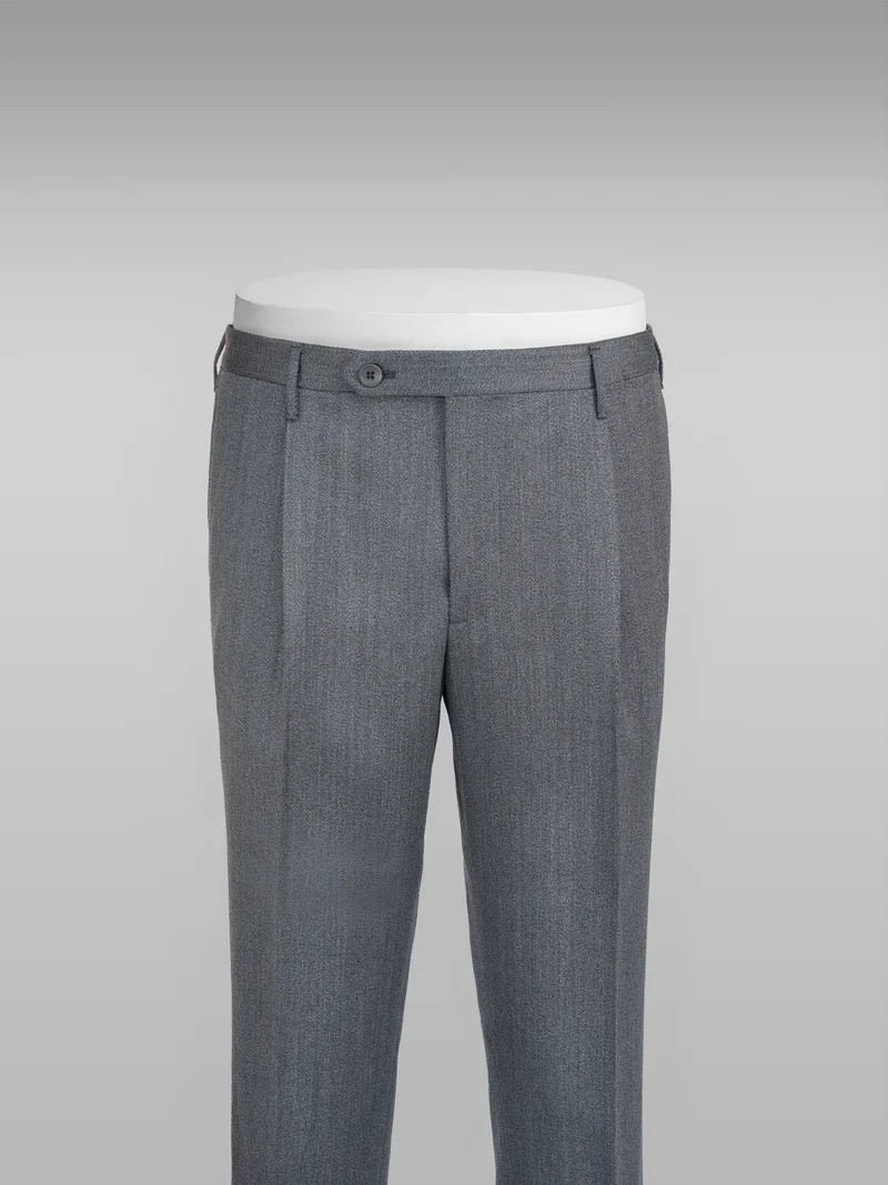 Light grey pair of regular fit covert wool trousers