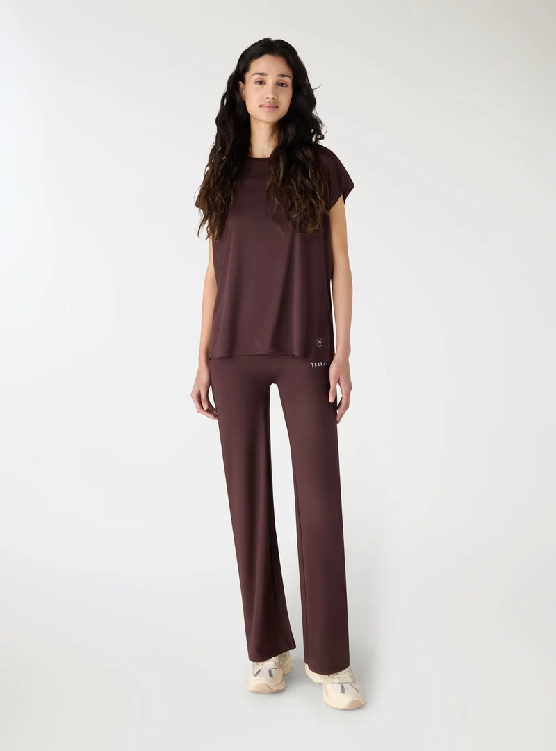 Leggings lunghi flare con scritta
