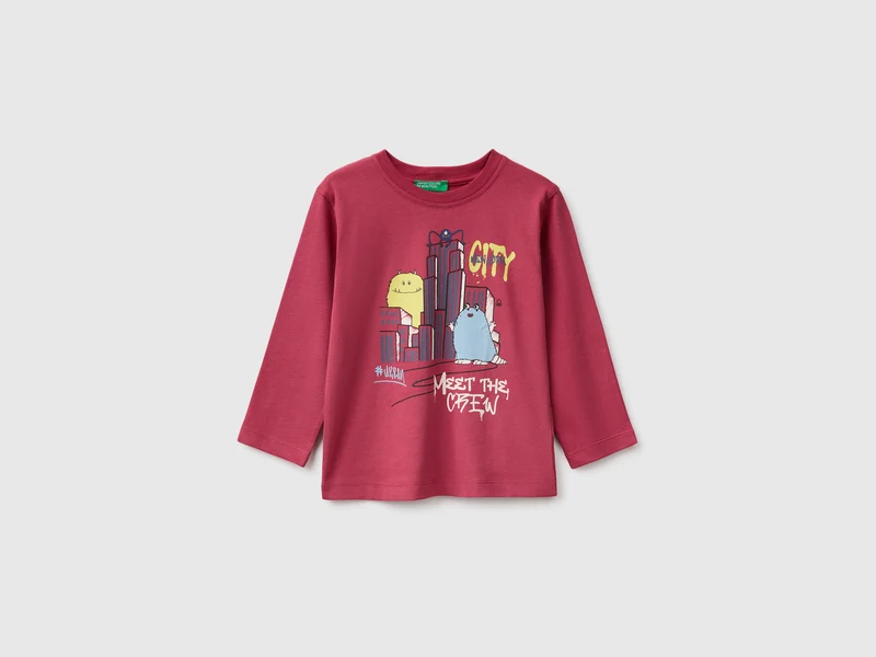 T-shirt con stampa in caldo cotone