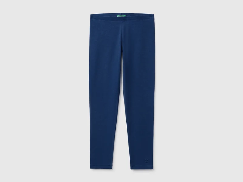 Leggings in cotone stretch con logo