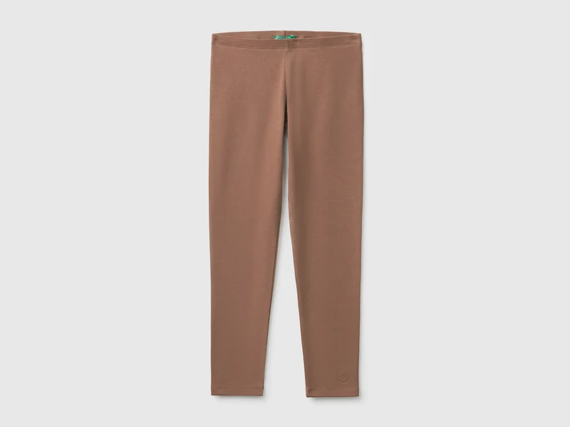 Leggings in cotone stretch con logo