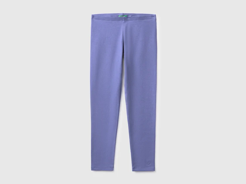 Leggings in cotone stretch con logo