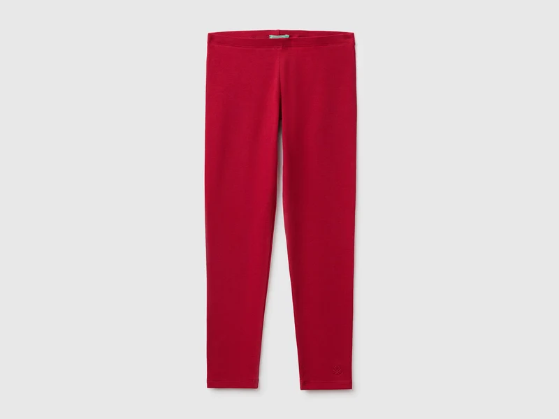 Leggings in cotone stretch con logo