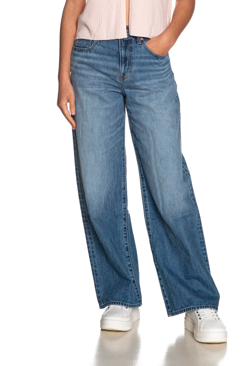 Jeans Calvin Klein Wd Leg Da Donna Denim Blu Medio