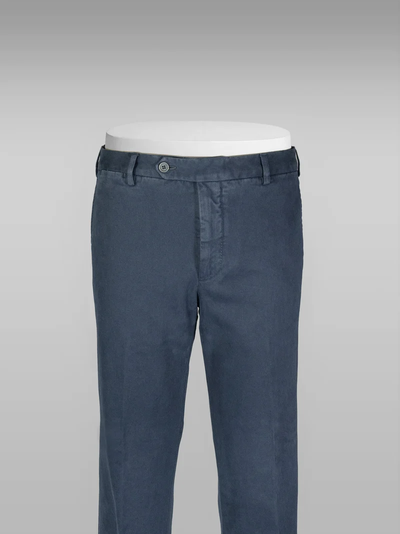 Denim blue cotton elastan sport trousers