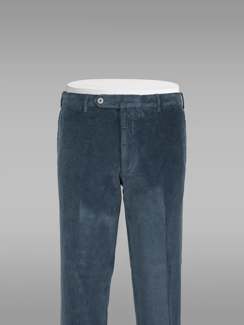 Denim blue corduroy sport trousers