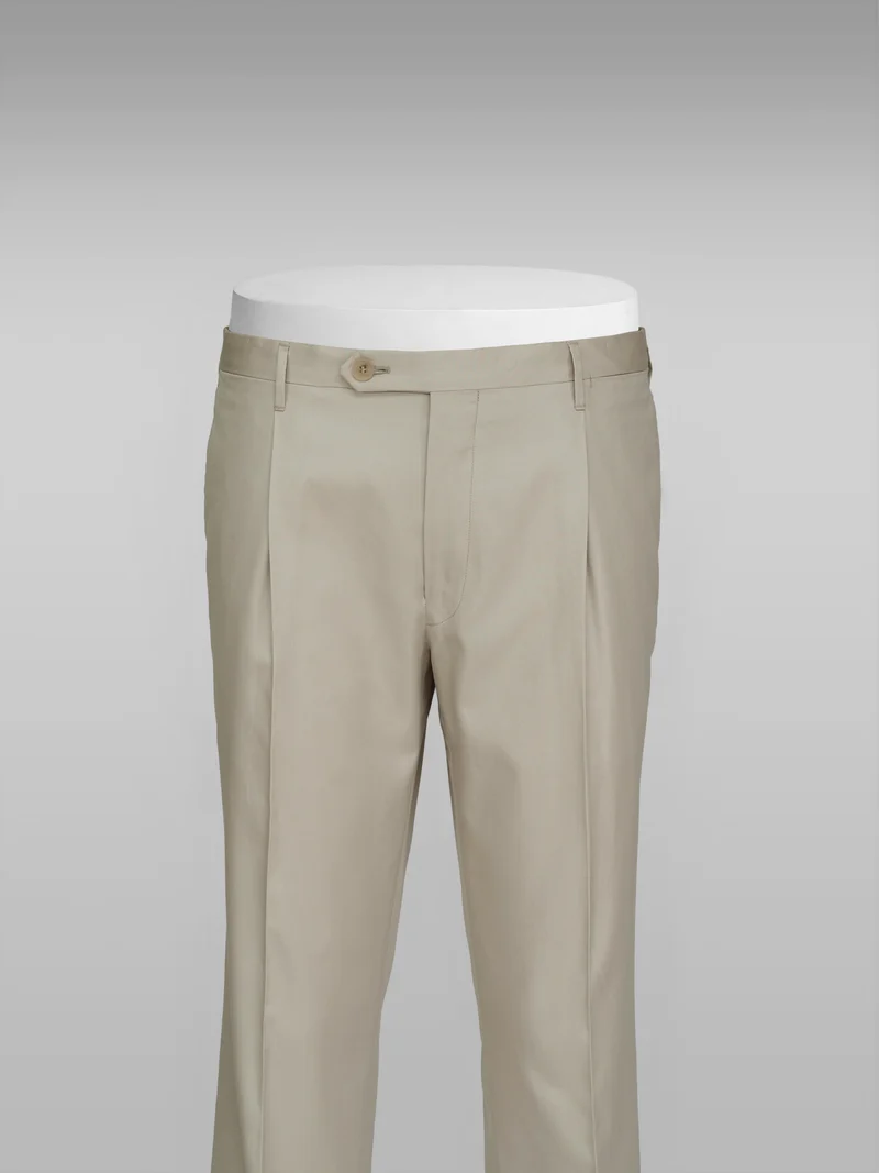 Light beige supima cotton trousers