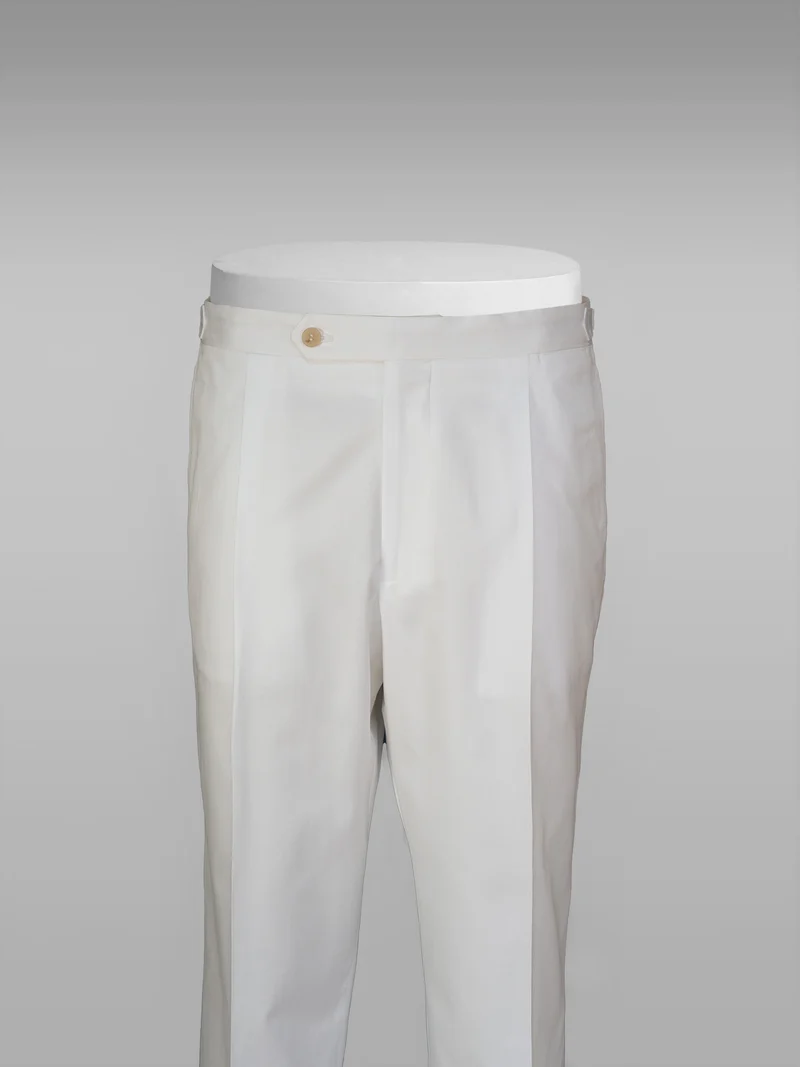 white supima cotton trousers