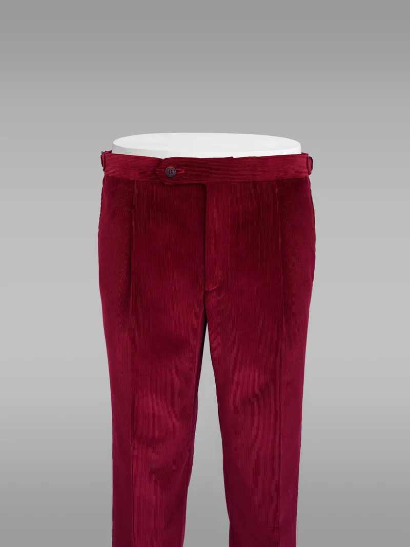 Bordeaux corduroy medium wale trousers