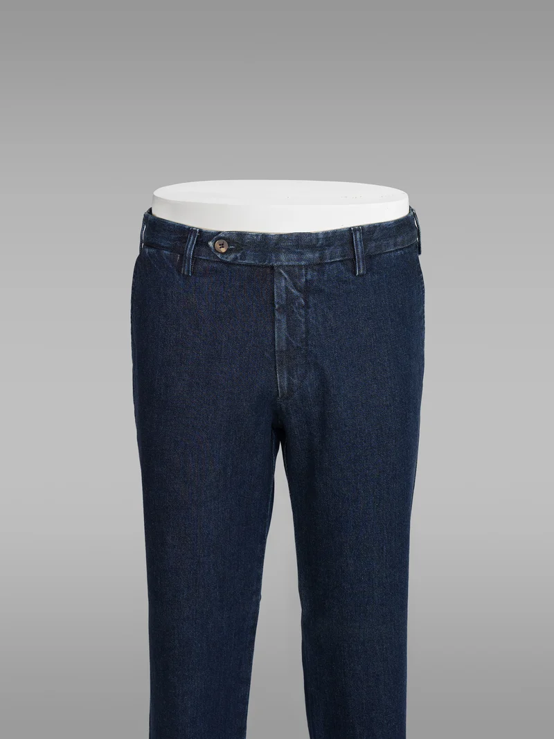 Dark blue denim cotton sport trousers