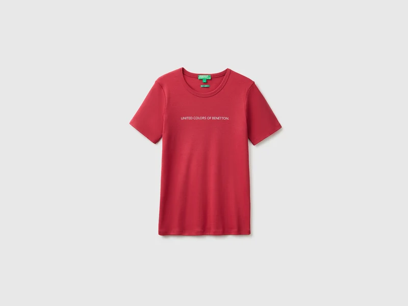 T-shirt manica corta con logo glitter