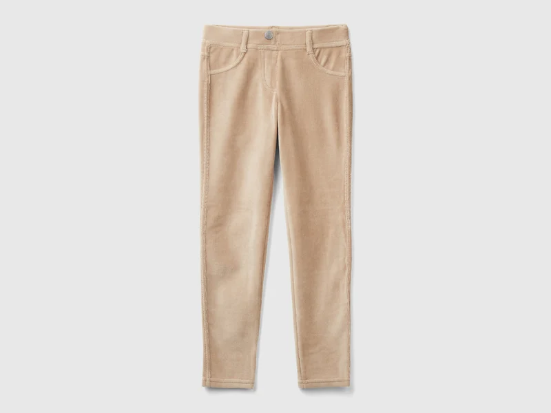 Pantaloni super skinny in ciniglia