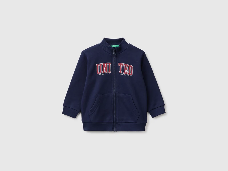 Felpa in cotone con zip
