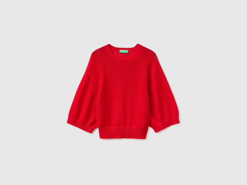 Maglia over in misto lino