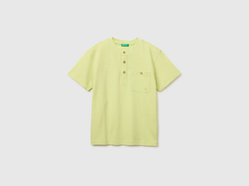 T-shirt serafino in misto lino