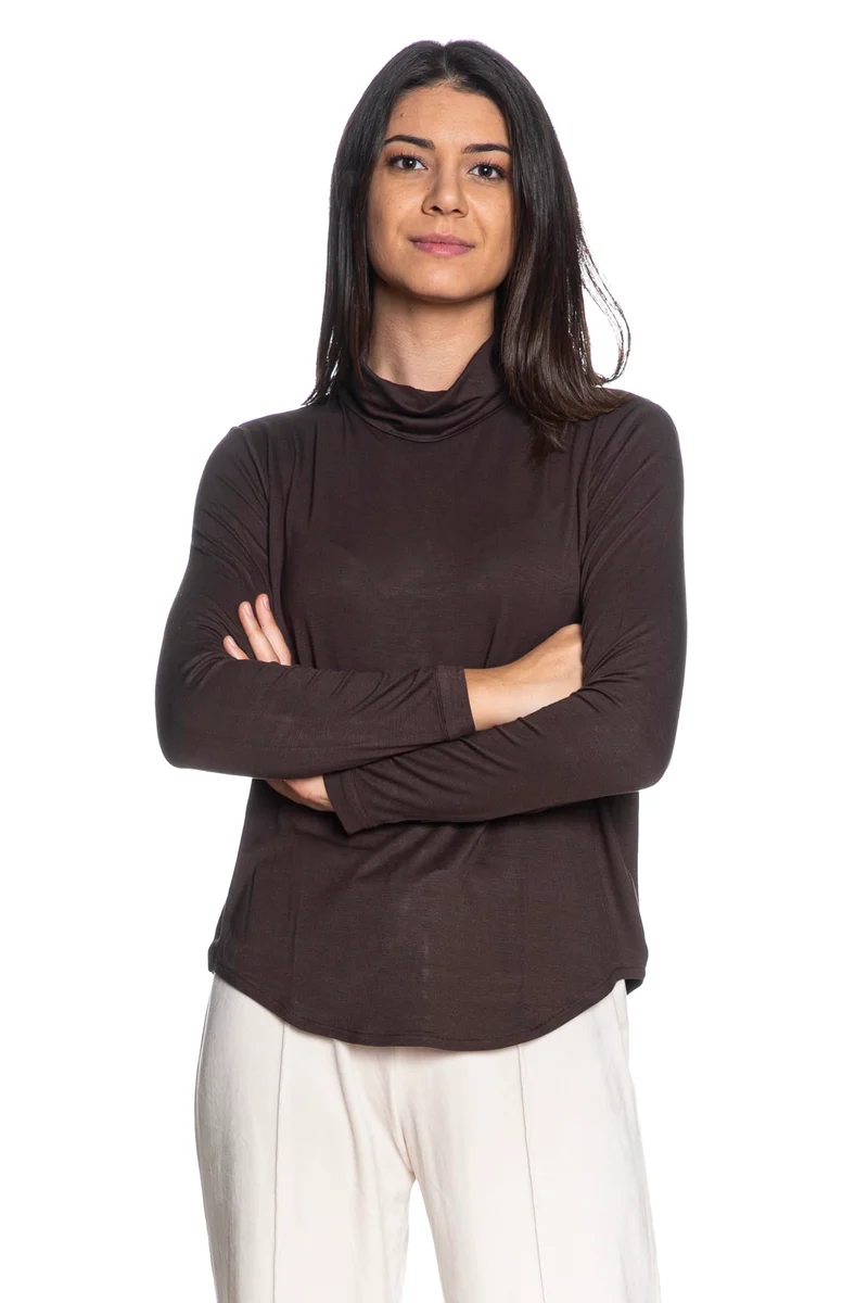 T Shirt Ragno Winter Roulè Da Donna Cioccolato