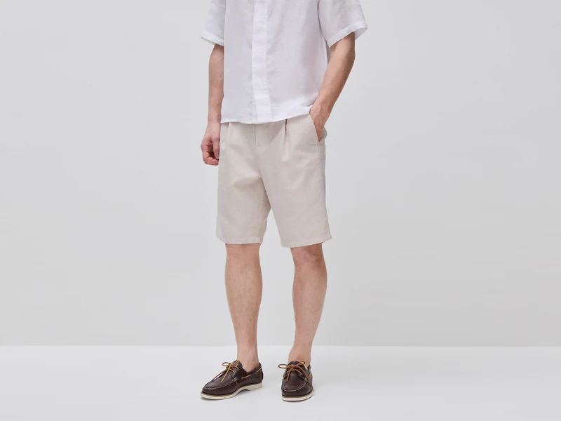 Bermuda regular fit in misto lino