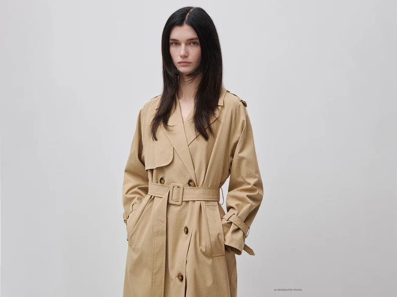 Trench doppiopetto con cintura
