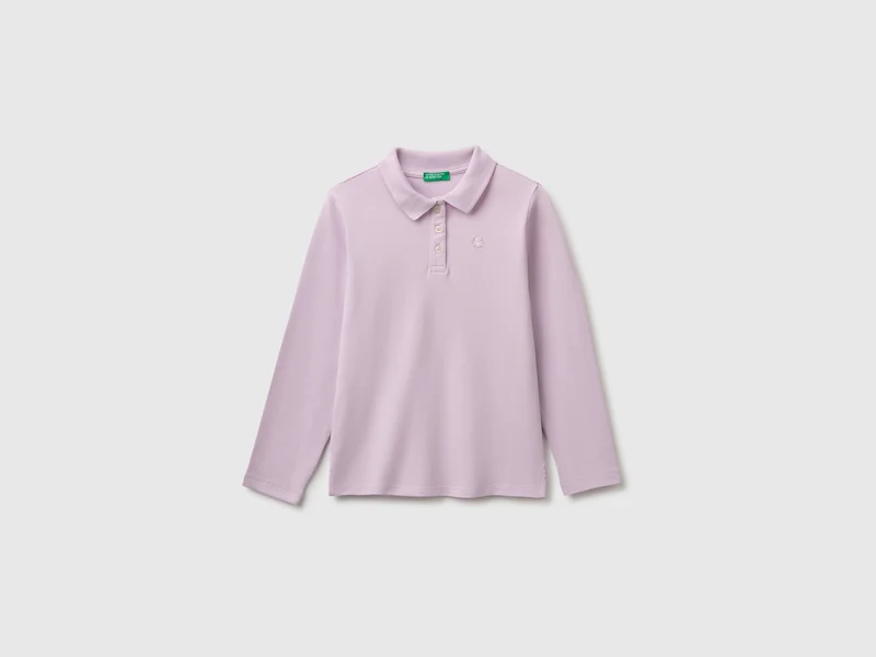 Polo manica lunga in cotone