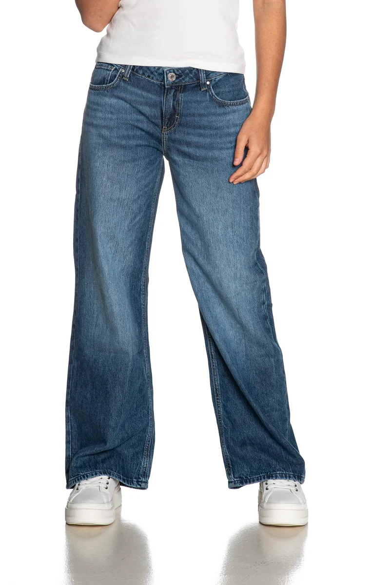 Jeans Guess Low Rise Vintage Da Donna Denim Blu Medio Dark